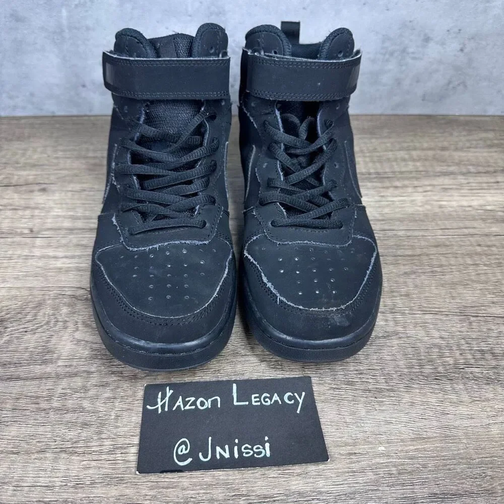 Nike~Boys~Black Court Borough Mid 2 Basketball Shoes (CW5867-001)~Size 5Y‎